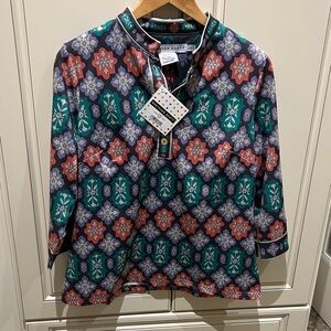 Gretchen Scott Designs Mandarin Collar Haveli Blouse. NWT